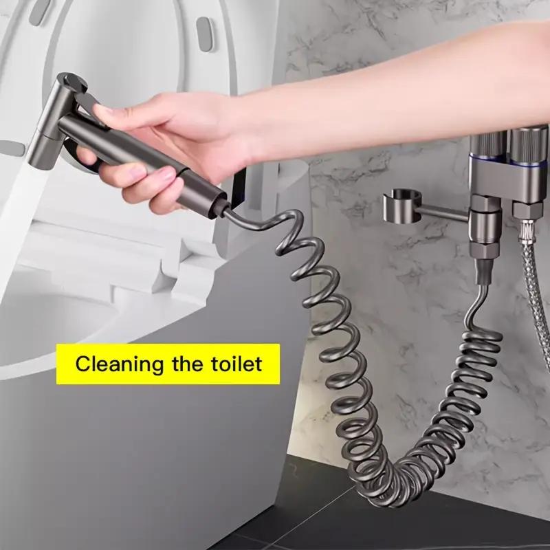 Modern Dual mop toilet cleaning faucet, wall mounted, dual outlet function water angle valve, non electric ceramic valve