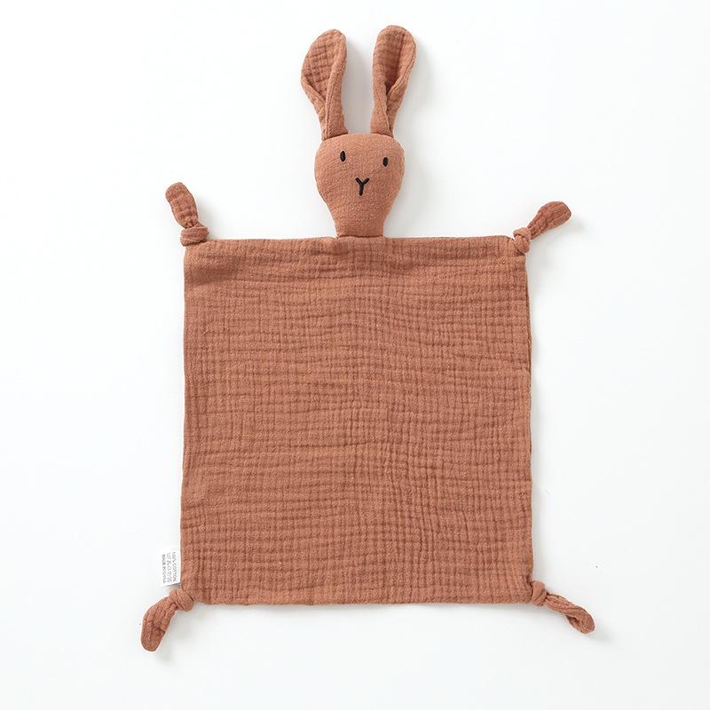 Pure Cotton Baby Comfort Toy: Rabbit Sleep Companion Crinkle Handkerchief
