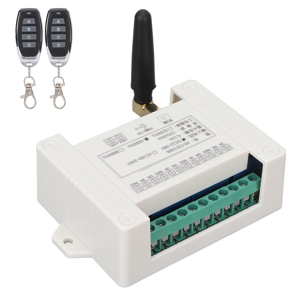 AKC211008 433MHz Wireless RF Remote Control 4 CH Relay Module for Industrial Control DC1236V