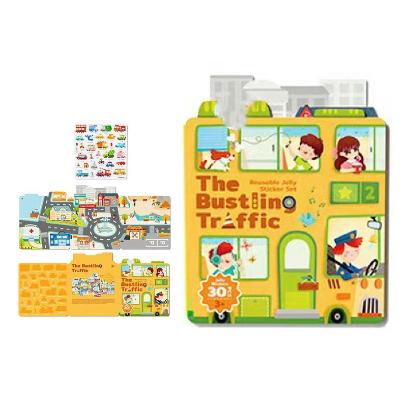 

Многоразовая книга с наклейками - Желейные наклейки для малышей, Детская книга-активити с наклейками, Дорожные игрушки для поездки, Машина и самолет