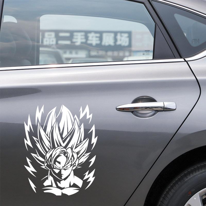 Dragon Ball Goku Vegeta Reflective Sticker Car Body Modification Sticker Motorcycle Front Windshield Sticker