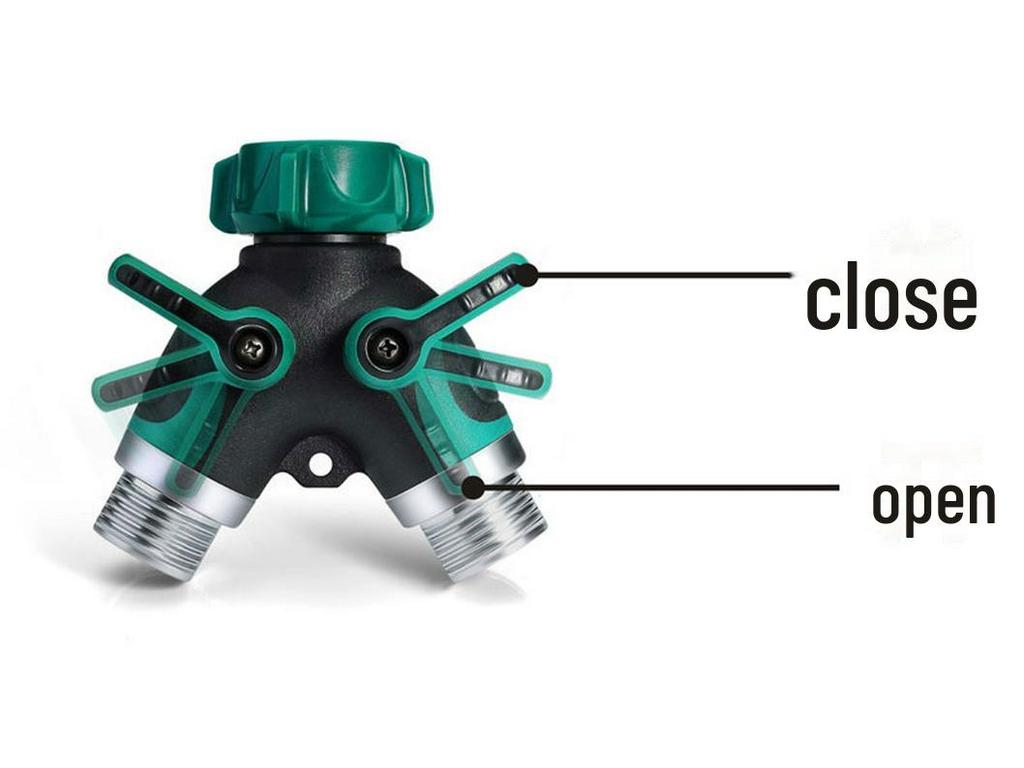 Zweiwege-Gartenschlauchverteiler in Y-Form aus Zinklegierung
