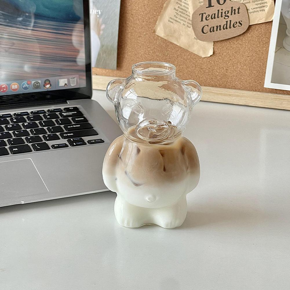 Cocktail Glass Novelty Juice Glass Drinkware Bear Shaped Glass Cup Beverage Glasses for Girlfriends Female Birthday Gift