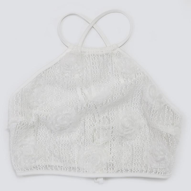 Women's Lace-Up Short Top with Loose Slim Pants Pure Colour See-Through Two Piece Set