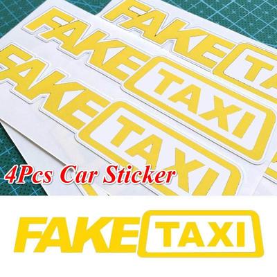 Fake Taxi Sticker Vinyl Decal Car Window Drift Funny Tuning 4pcs