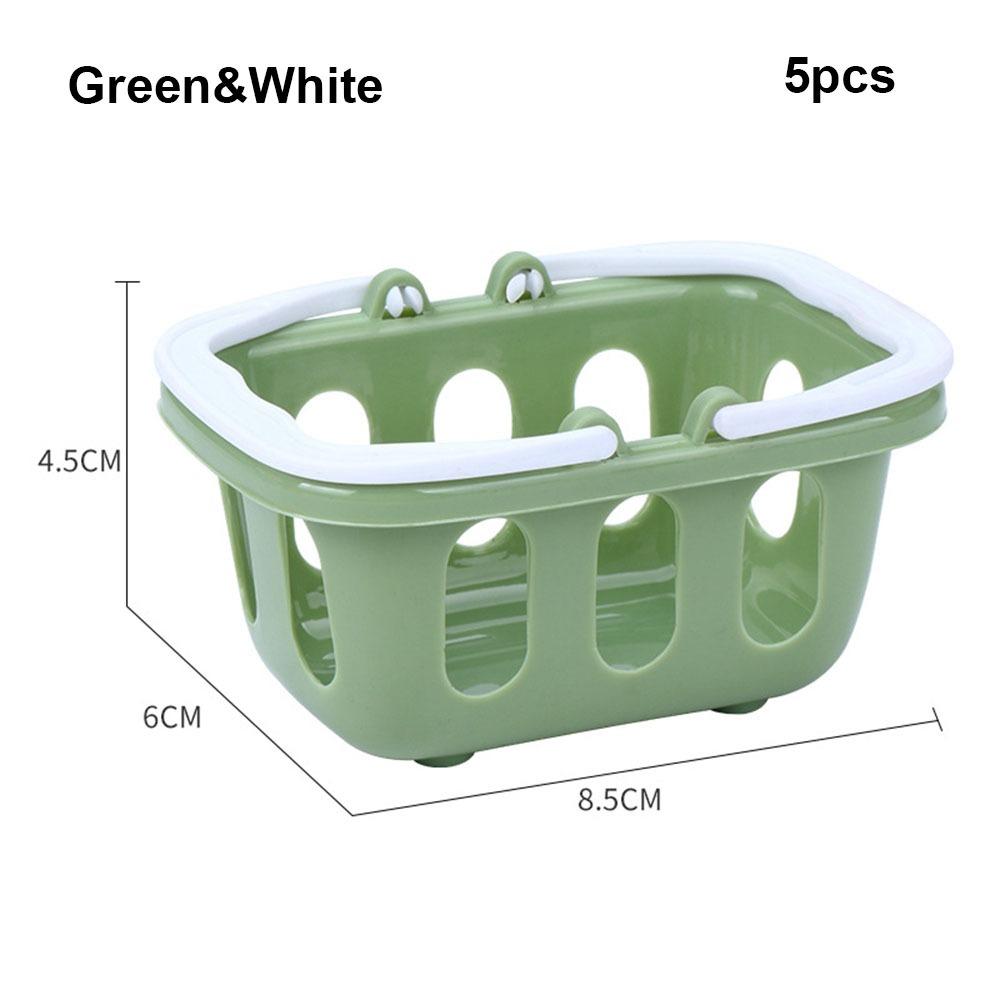5pcs Multicolors Basket Toys Mini Shopping Hand Basket Model Doll House
