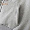 Fall Winter Men Coat Zip-up Long Sleeves Elastic Cuff Thick Plus Size Drawstring Plush Solid Color Loose Pockets Daily Sport Hoodie