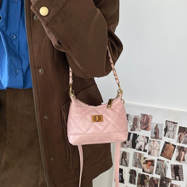 Vintage Rhombus Underarm Bag Daily Commuter Small Satchel