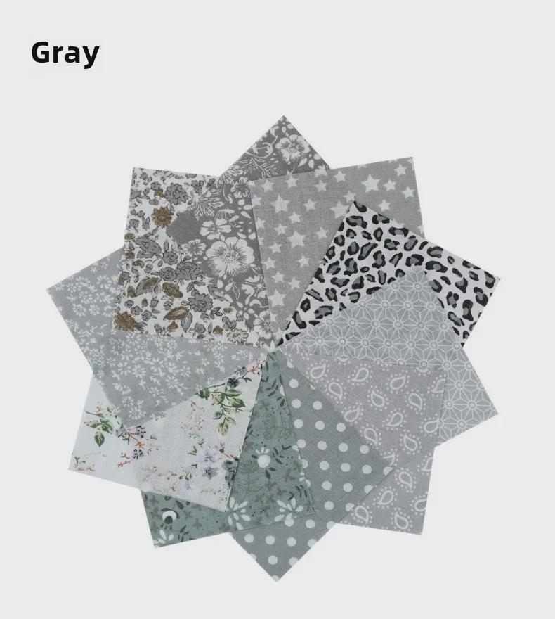 100-Color Patchwork Cloth Set: Floral, Plaid & Polka Dot Plain Weave Cotton for DIY Crafting