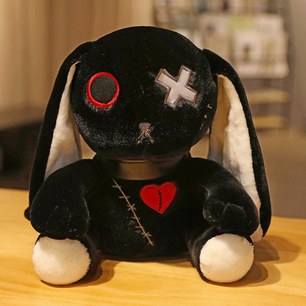 Spooky Gothic Stuffed Rabbit Plush Toys Spooky Gothic Bunny Stuffed Animal Cute Horror Dreadful Doll For Kids Halloween Gift