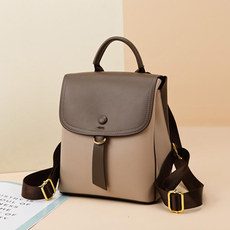 Backpack 2025 New Simple Contrasting Color Bag Texture Outdoor Fashion Women's Backpack One Piece