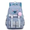Cute Girl Backpack For School With Stitch Print And Checkered Patchwork Design For Middle School Students