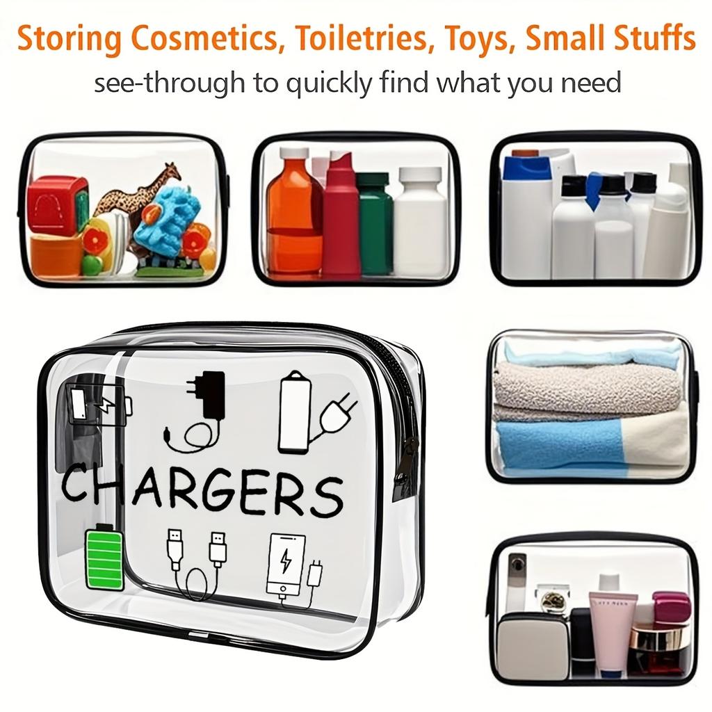 1pc, Large Capacity PVC Travel Organizer Pouch with Zipper Closure - Lightweight Makeup & Toiletry Bag, Easy Wipe-Clean Design