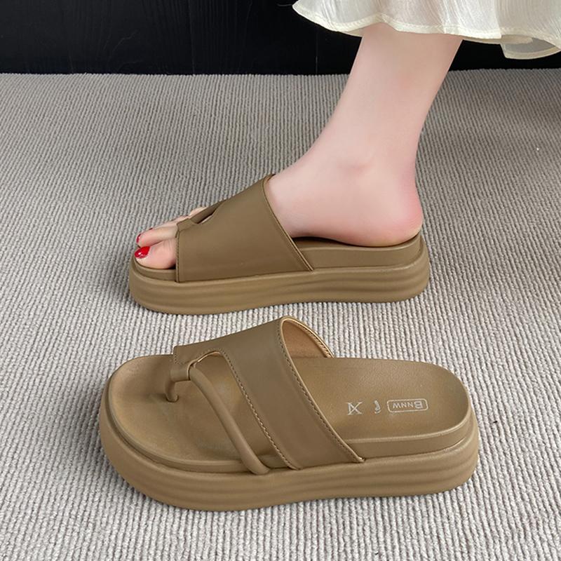 Fashion CRLAYDK Leather Womens Sandals Summer Flat Slip On Fashion Flip Flops Comfortable Dressy Summer Casual Walking Beach Slides
