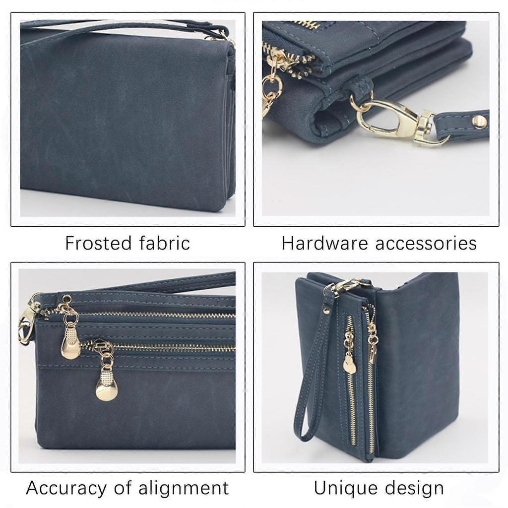 Women's PU Leather Double Zip Long Card Case, Lightweight and Waterproof Wallet, Suitable for Daily Travel, Shopping, Travel and Dating