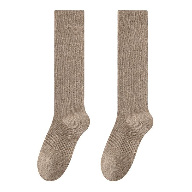 Autumn And Winter Socks Women'S Solid Color Warm Calf Socks Thin Pressure Socks Seconds Change Comic Legs Knee Socks Stockings Women