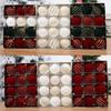 12PCS 6CM Velvet Christmas Ornaments Balls, Flocked Christmas Tree Ball Hanging Ornaments Shatterproof Xmas Bulbs For Christmas Tree