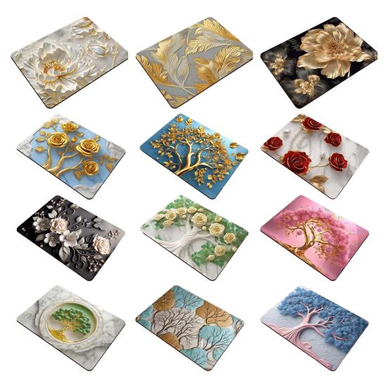Floral Dish Drying Mat Absorbent Kitchen Drying Mat Reusable Washable Dish Drying Pad Non-slip