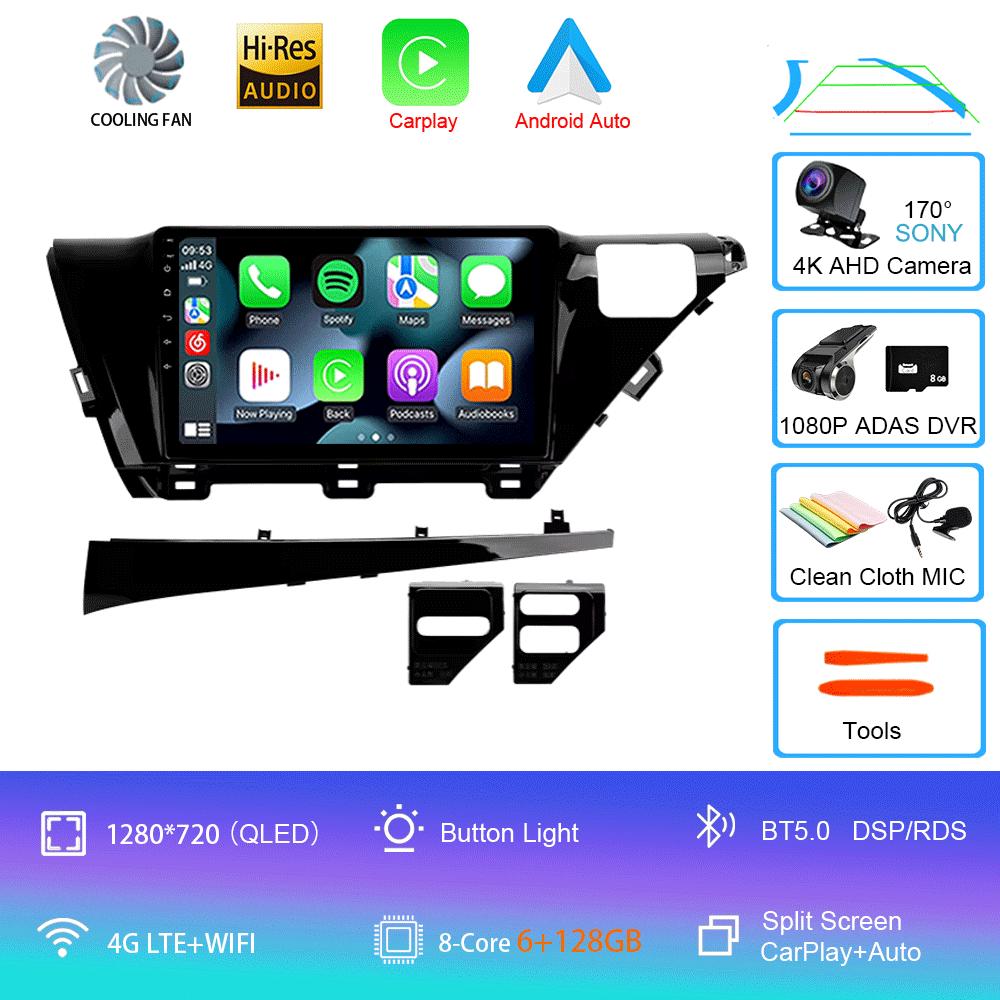 Car Radio Android 14 Carplay Auto For Toyota Camry 8 XV 70 2017 2018 2019 2020 Multimedia Video Player Navigation GPS Stereo DSP