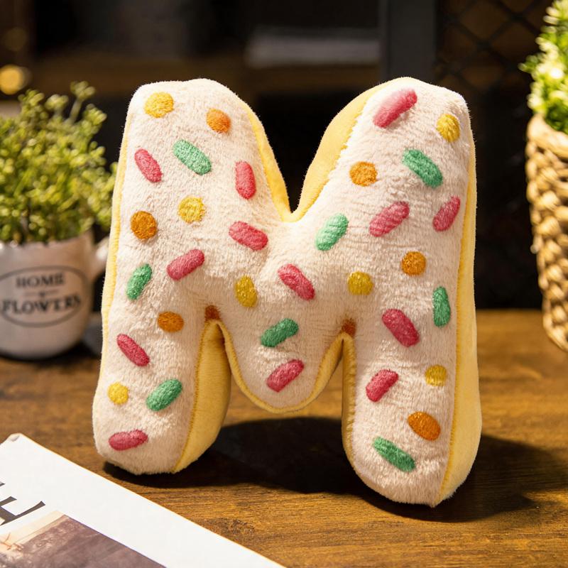 40cm Dessert Englische Buchstaben A bis Z Plüschkissen Gefüllt Bunt Ich Liebe Dich Dekokissen Rückenstütze Plüschtier Heimdeko Geschenk