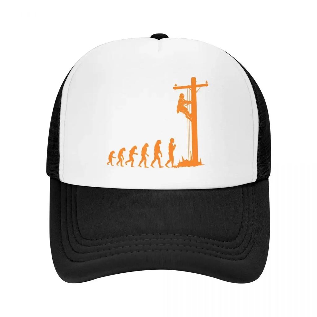 Cool Unique Evolution Of LineUnisex Baseball Cap Unisex Women Breathable Funny Electrician Gift Trucker Hat Outdoor Snapback Hats