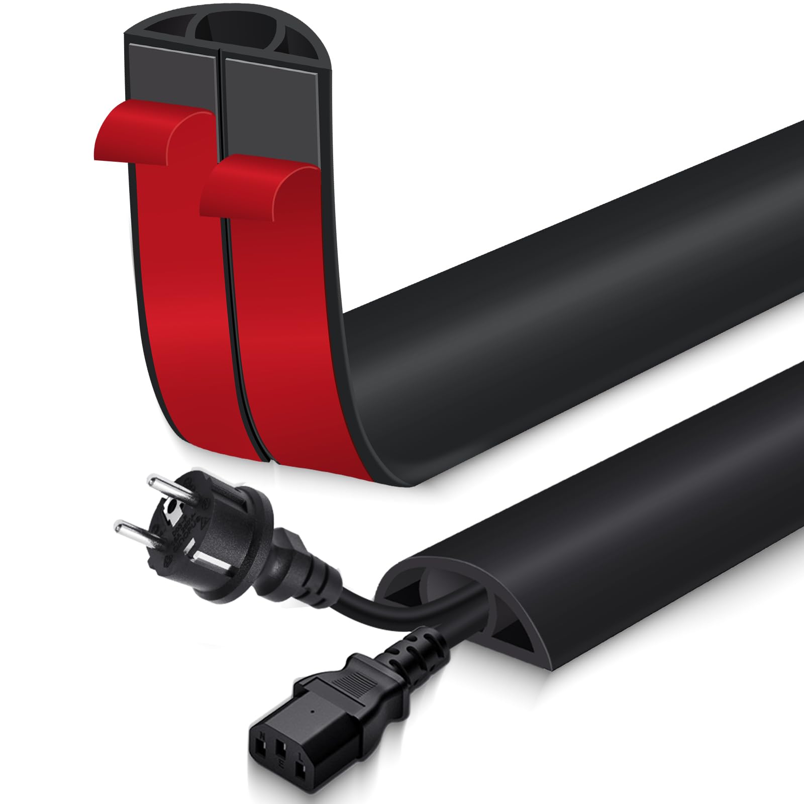 

Floor Cord Cover, Cable Cover, Wiring Cover, Cable Protector, Wiring Hiding, Floor Cable Rung, Extension Cord Cover with Adhesive Tape, Ideal for