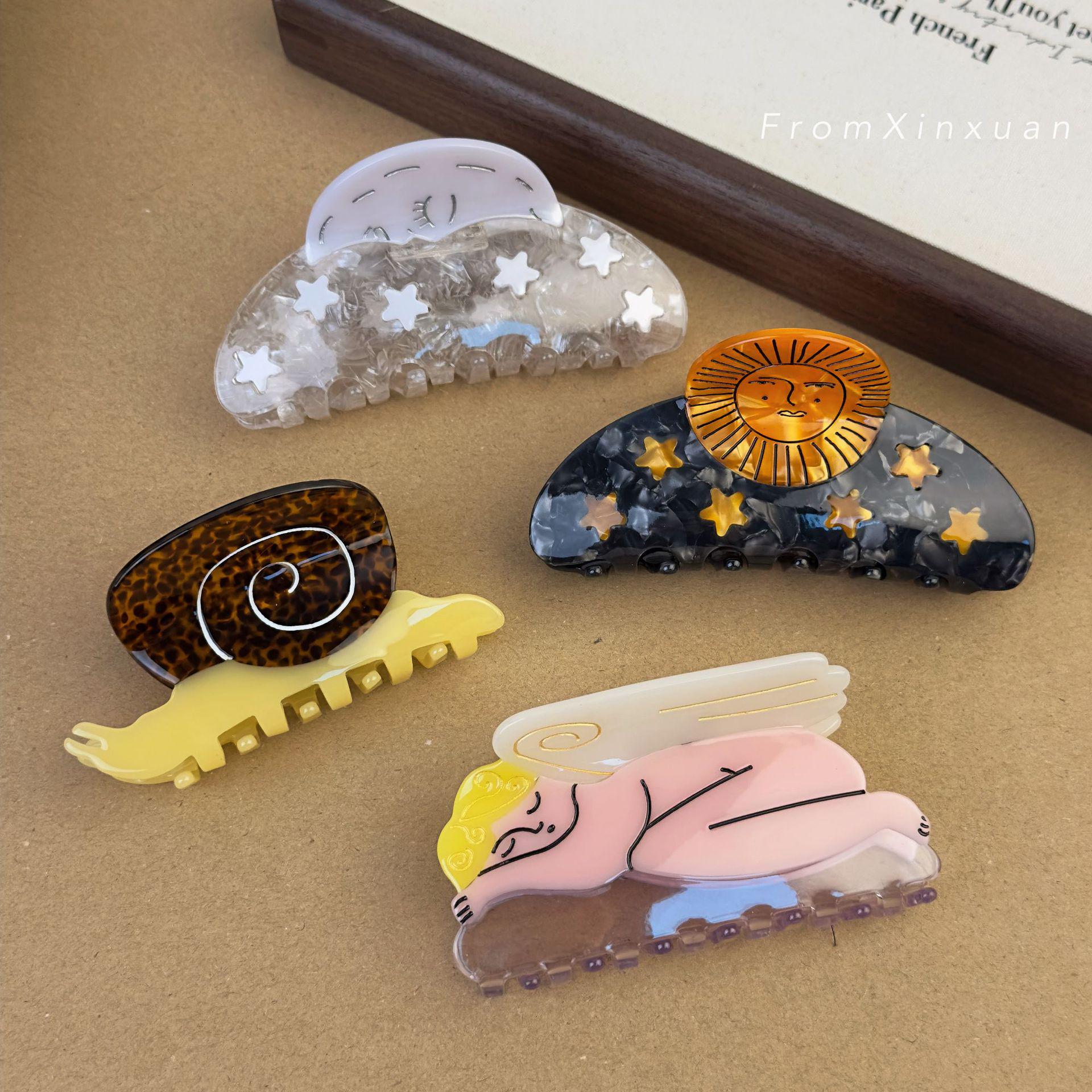 

High-End Snail Acetate Star Hair Claw Clip - Creative Cross-Border Design
