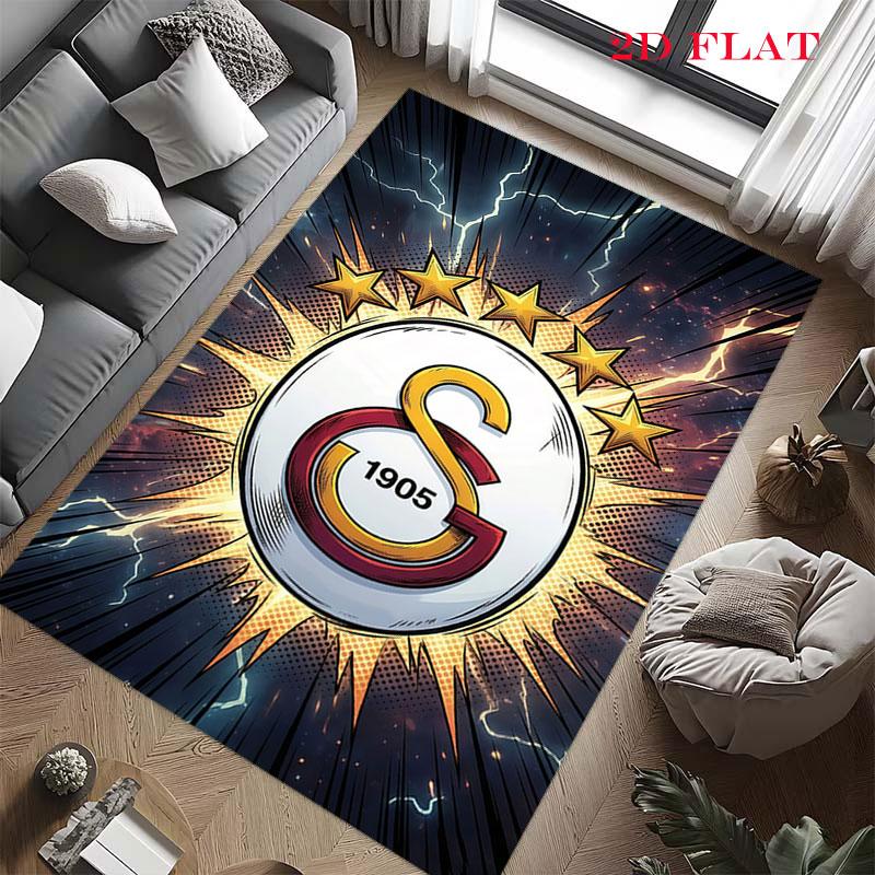 Tappeto in Ferro Galatasaray per Soggiorno Camera da Letto Casa Decorazione Divano, Tappetino Antiscivolo per Giochi Bambini