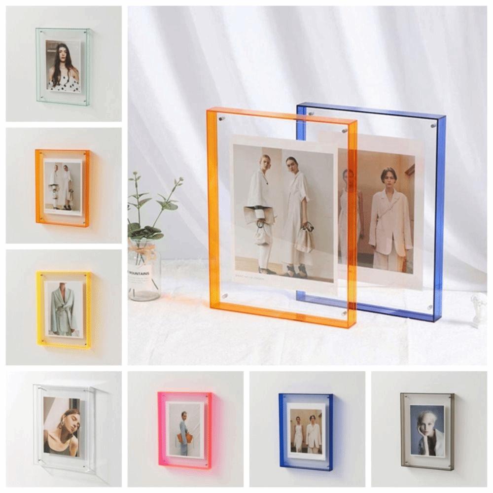 Transparent Colorful Square Photo Frame Acrylic Picture Frame Ornaments  Bedroom