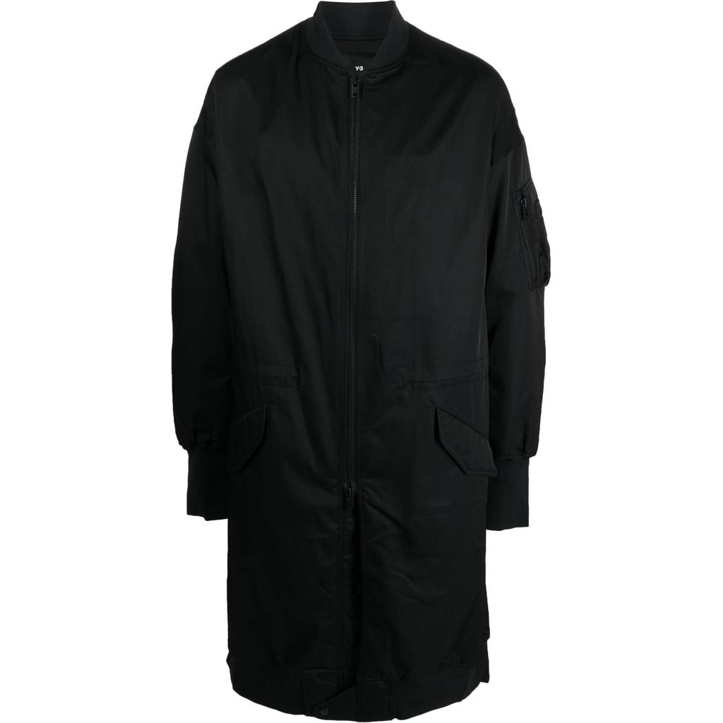 Y-3 Solid Color Baseball Collar Mid-Length Long Sleeve Jacket Men Jacket Black IP7932