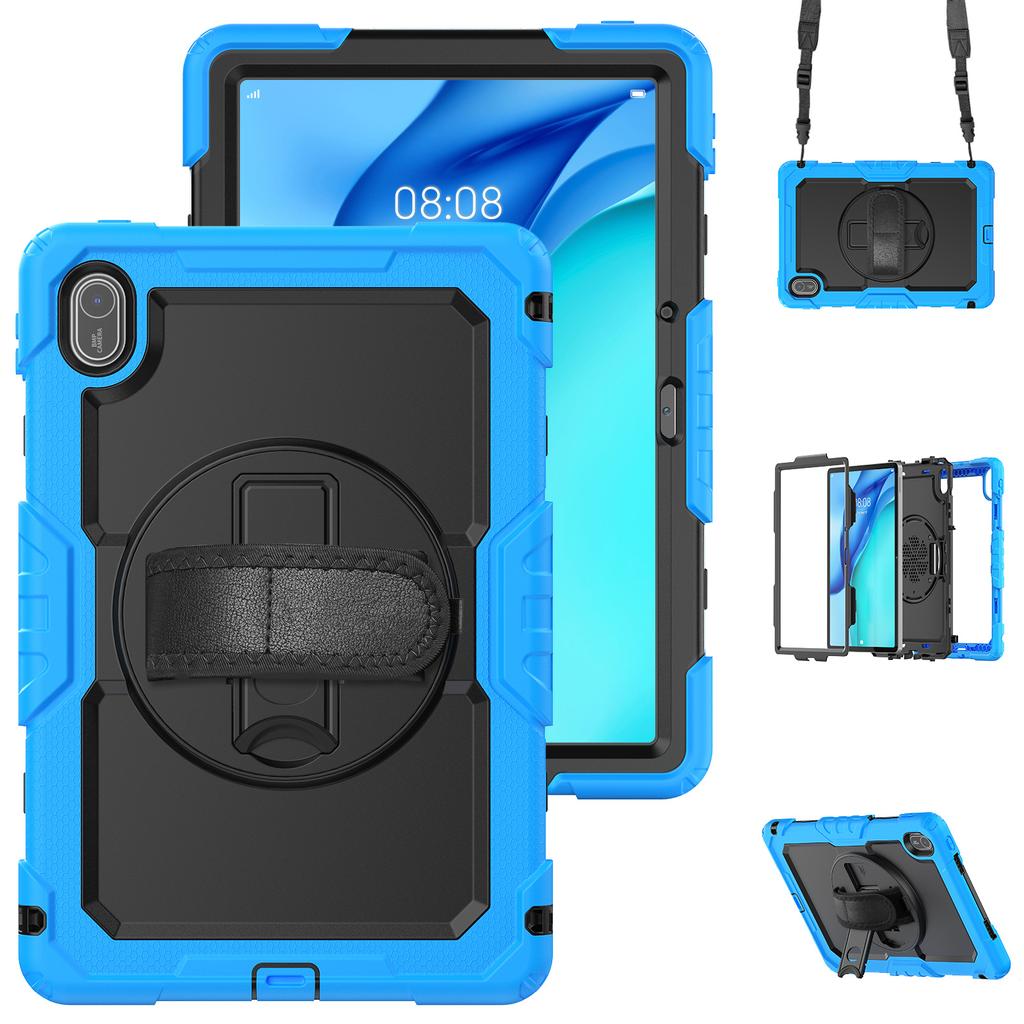 For Huawei MatePad SE 11 Case PC + Silicone Tablet Cover with PET Anti-Scratch Film and Shoulder Strap