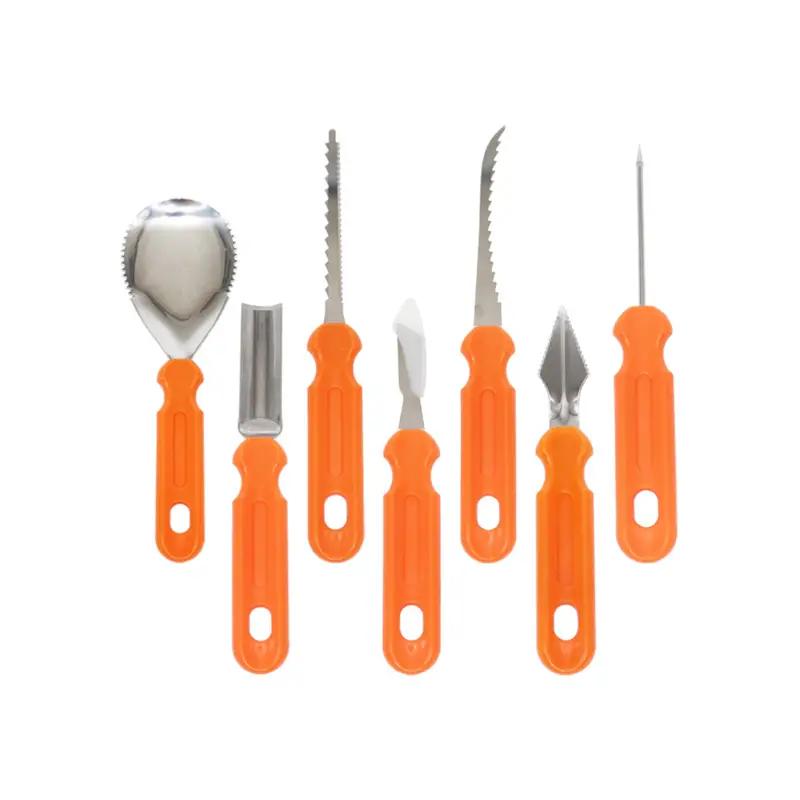 

1 шт. Набор для резьбы по тыкве на Хэллоуин, набор инструментов для резьбы из нержавеющей стали с сумкой для переноски, инструмент для самостоятельной резьбы по дереву на Хэллоуин