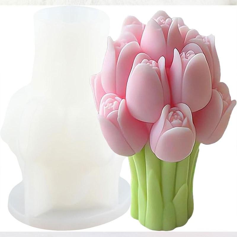 3D Rose Bouquet Candle Silicone Mold Chrysanthemum Flower Cluster Resin Mold Flower Peony Gypsum Mold Valentine S Day Gift