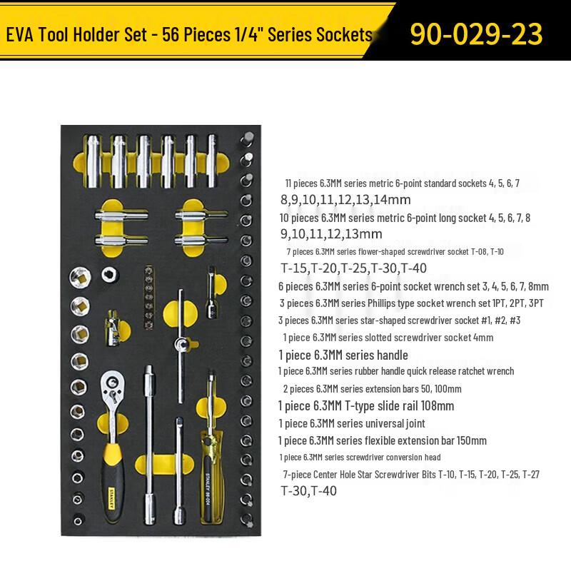 Stanley 56-Piece 6.3mm Screwdriver & Socket Bit Set