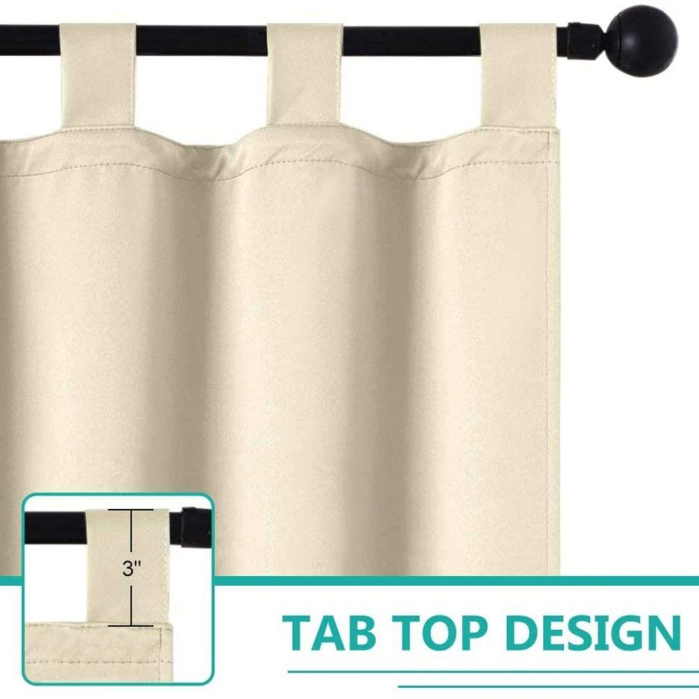 

Beige Polyester Novelty 50 in. W x 96 in. L Thermal Tie Top Outdoor Blackout Curtain белый