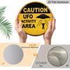 2D Flat 1pc, 8x8 In, Alien Activity Area, Aluminum Metal Decorative Signs & Plaques, Suitable for Home Cafe or Farmhouse Decoration, Festival Party