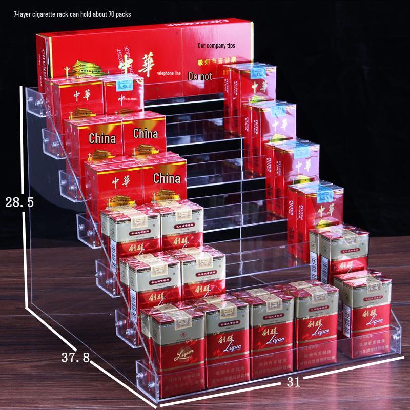 Acrylic Step-Style Cigarette & Beverage Display Rack