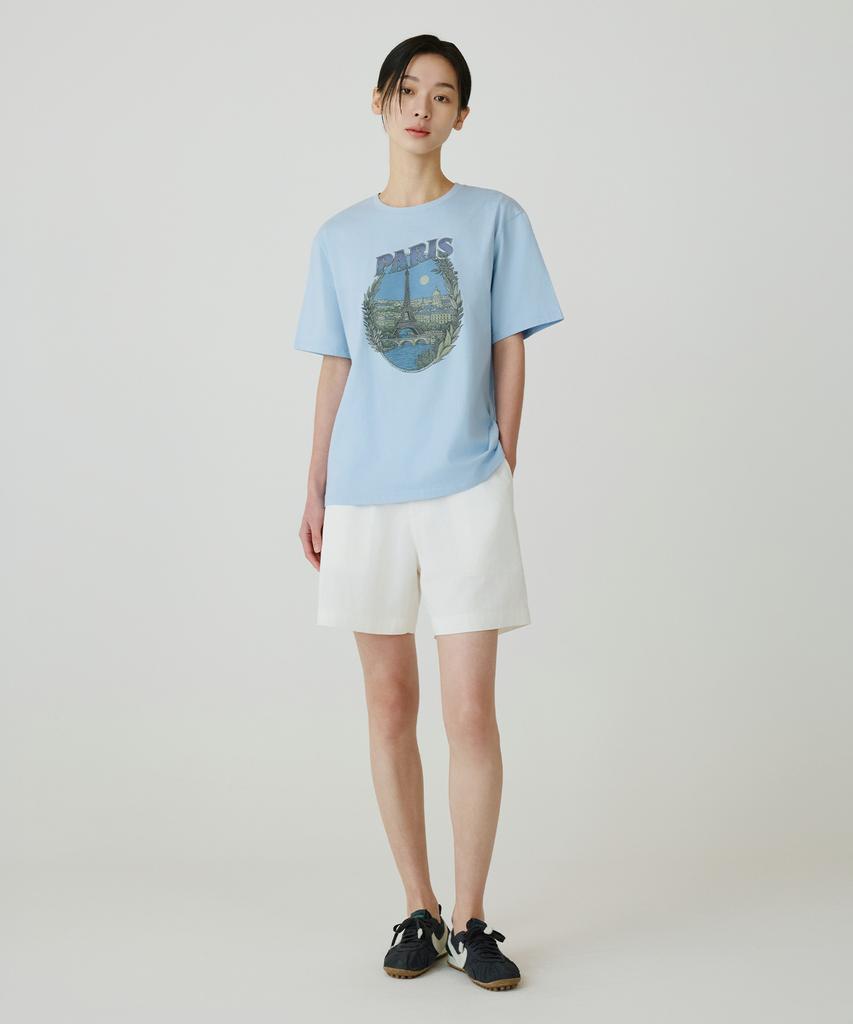 Siyajyu Sitp5262 Paris Short Sleeve T-Shirt_Pale Blue