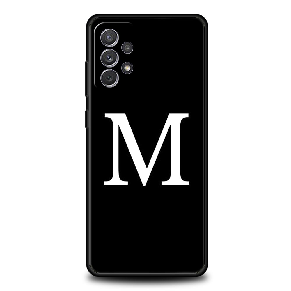 Initial Letter A Z Phone Case For Samsung Galaxy A17 A07 A55 A35 A25 A15 A05 A33 A31 A23 A21s A13 A41 A73 A53 A51 A71 A03 Cover