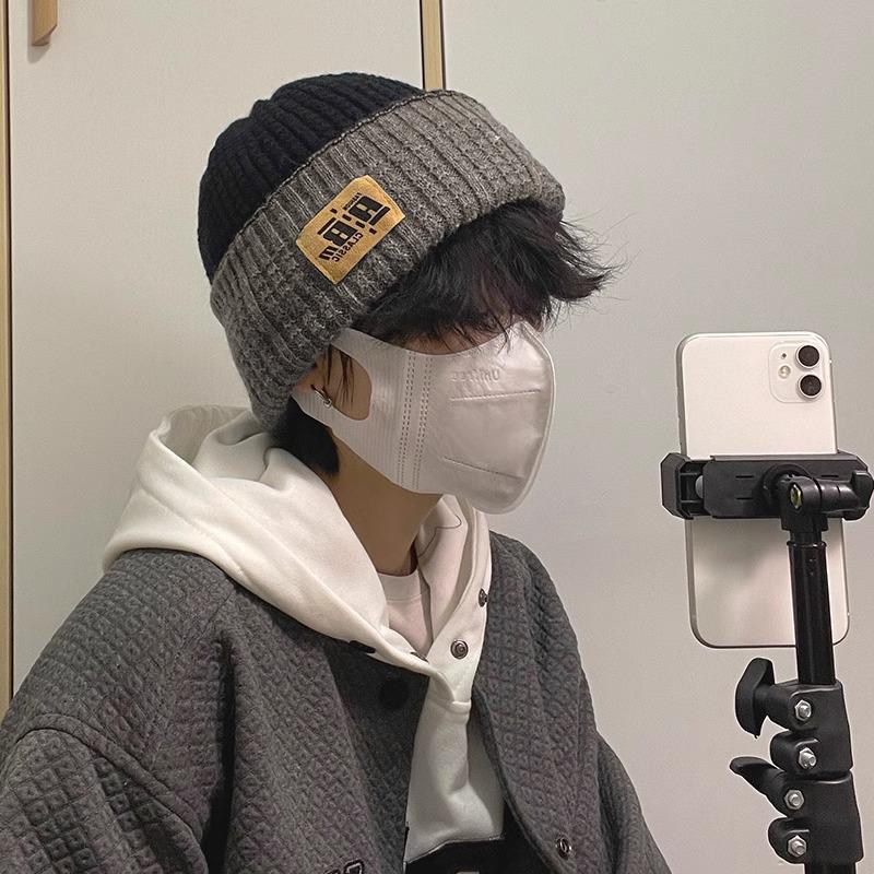 Men's Winter Wool Knit Hat - Double-Sided Warm Cotton Design