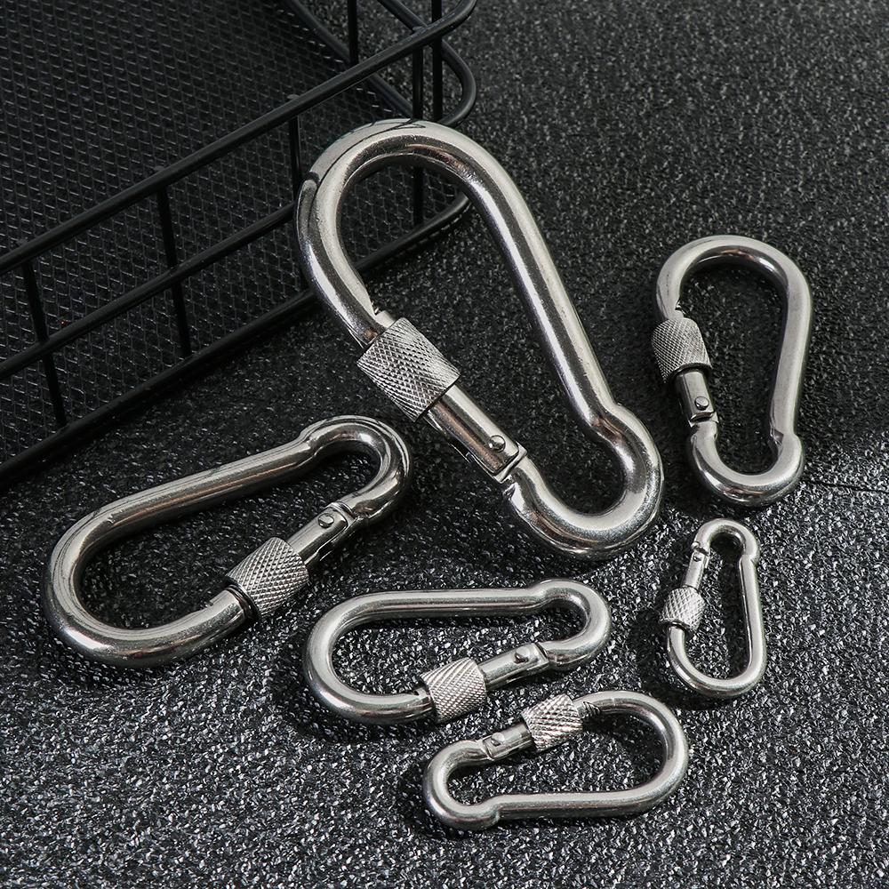 M4~M12 Outdoor Climbing Gear 304 Stainless Steel Safety Hook Carabiner Lock Ring Travel Kit