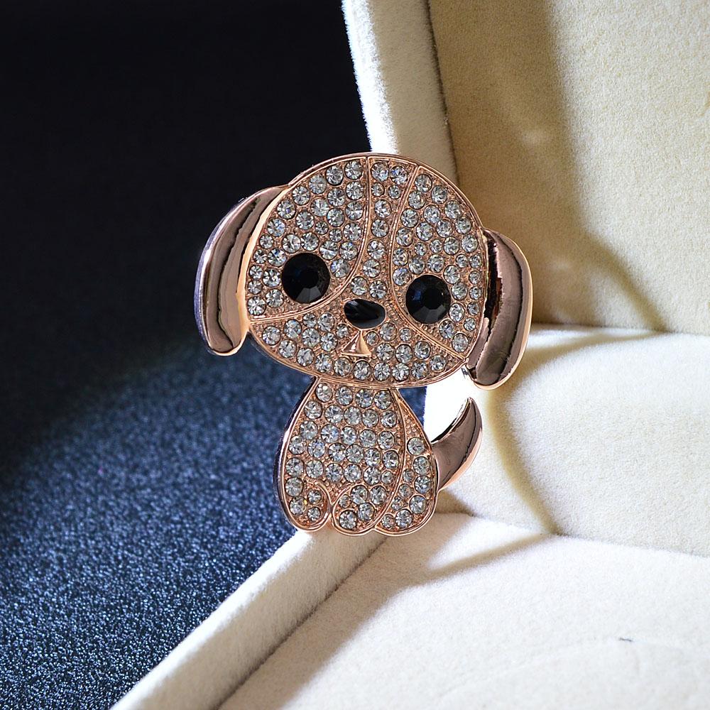 New Arrival Rhinestone Dog Brooch Puppy Pin For Kids Women Cute Vivd Animal Jewelry High Quality