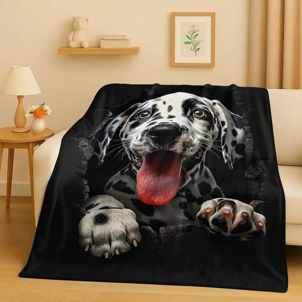 2026 New Breaking Wall 3D Illusion Dog Puppy Flannel Blanket,Ultra Soft Warm Plush Throw for Home Bedroom Bed Sofa Cover Gift