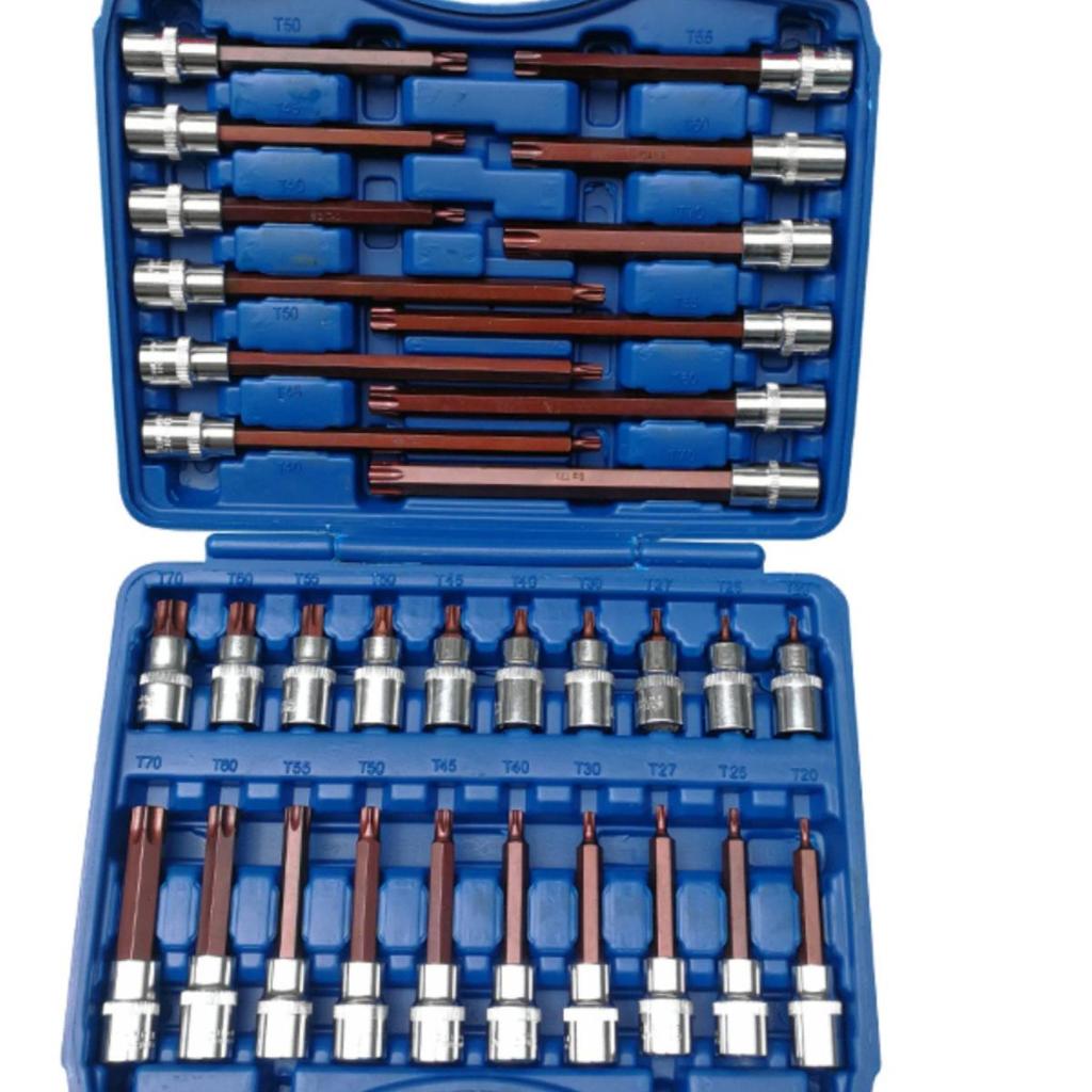 1/2" Großes Elektrisches Schlagschrauber- & Schraubendreher-Steckschlüsselsatz mit Torx-Sternbit, 12-Zahn-Sechskant- und Kombinationsmerkmalen.