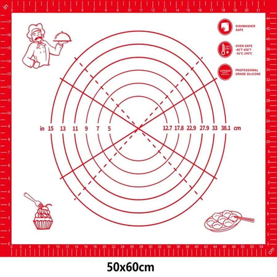 Baking Mat Non-stick Foldable Silicone Baking Mat Flour and Cake Mat Table Mat Baking Tray Paint Mat Kitchen Household Tools