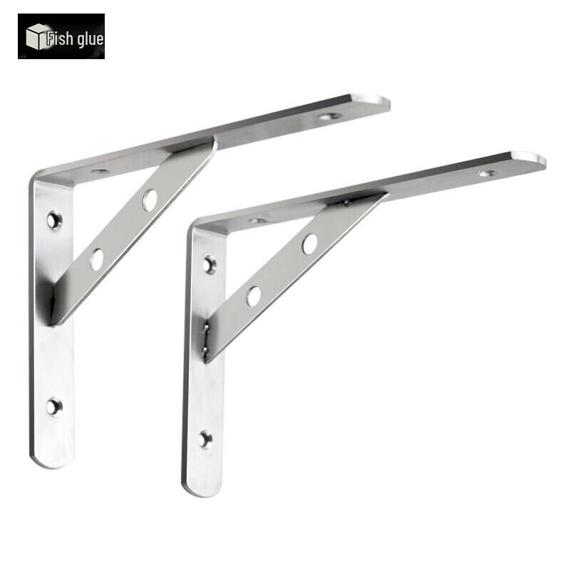 GUYU Thickened Stainless Steel Triangular Wall Shelf Brackets Pair
