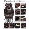 100L Multi-Color Large Capacity Travel Rucksack Outdoor Climbing Bag Waterproof Molle Camo Tactical Backpack Military Army Hiking Camping Backpack