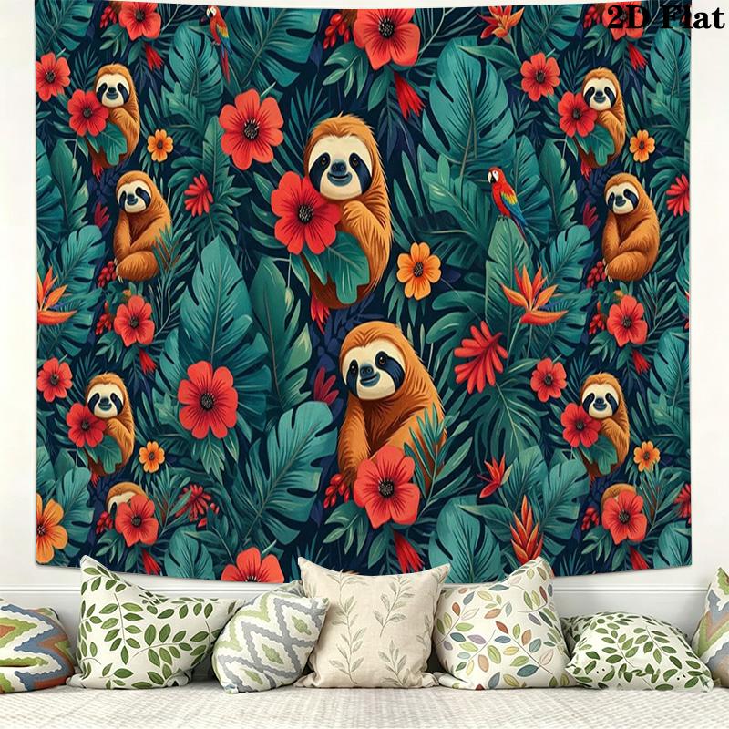 Sloths Wall Tapestry Aesthetic Wall Hanging Printed Fabric Blanket Decorative Tapestries for Bedroom Living Room Home Decor