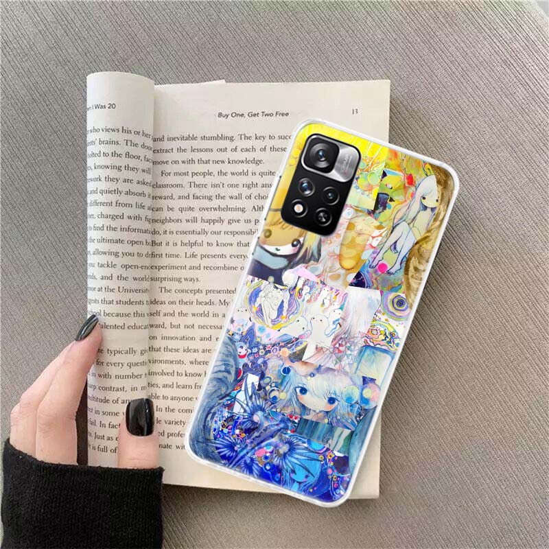 K-KikuoS Art Cute Phone Case For Xiaomi Redmi Note 11 12 14 13 Pro Plus 5G 14S 4G 12S 10 10S 11T Pro 11S 11E Coque Fundas TPU