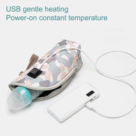 1 Set Baby Bottle Warmer Smart Constant Temperature 3-level Adjustable Infant Toddler Car Milk Bottle Heat Keeping Slipcover for Gift